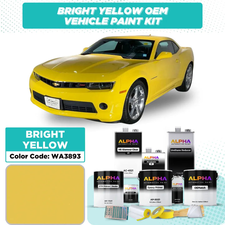 GM Bright Yellow WA3893 | OEMatch Vehicle Paint Kit