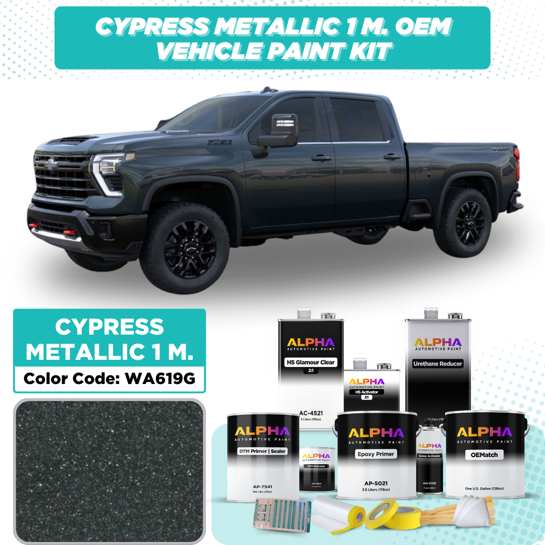 GM Cypress Metallic 1 M. WA619G | OEMatch Vehicle Paint Kit