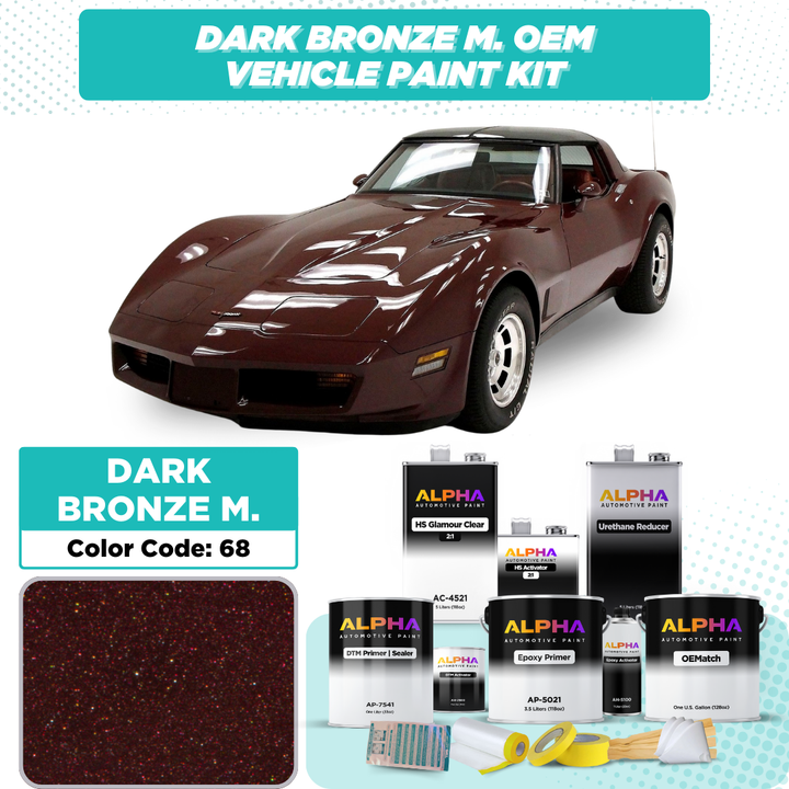 GM Dark Bronze Metallic 68 | OEMatch Vehicle Paint Kit