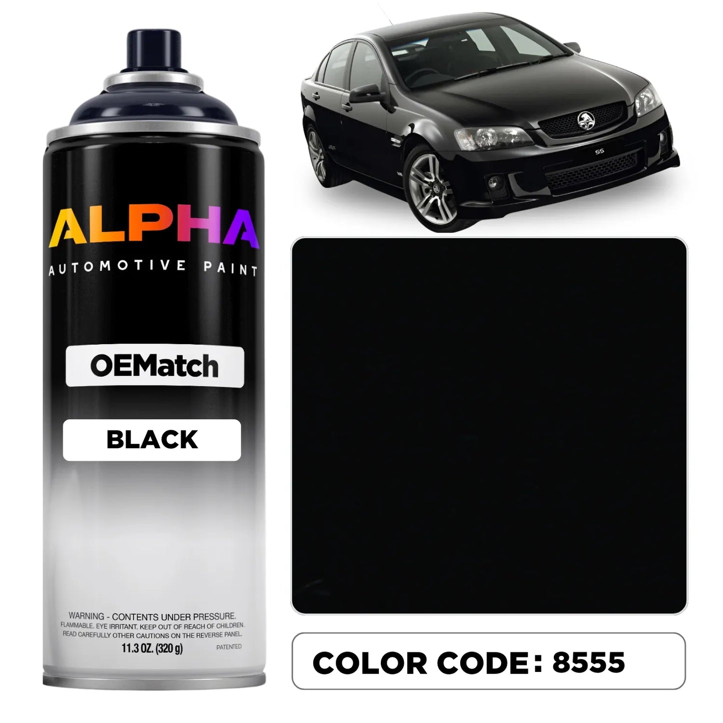 GM Holden (AUS) Black 8555 / 41-8555 | OEMatch Spray Can