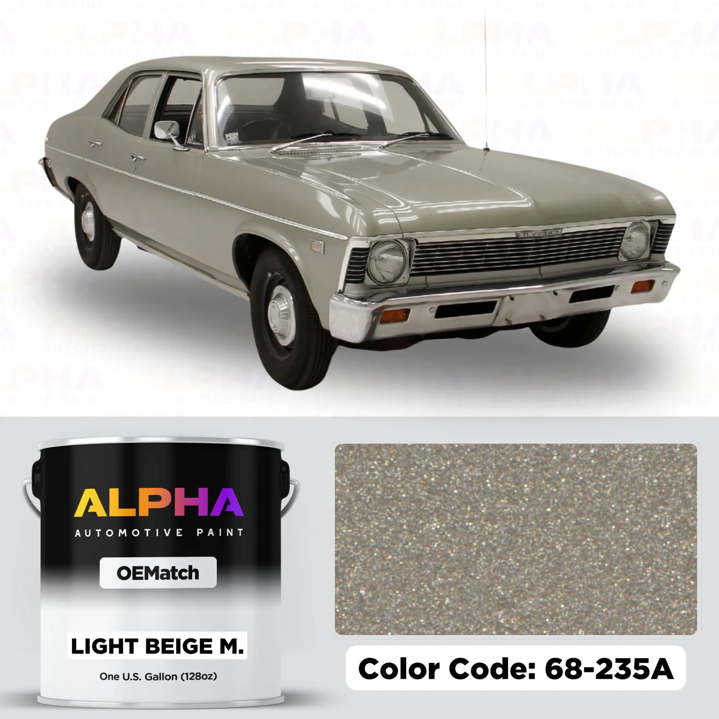 GM Light Beige Metallic 68-235A / 3K9 | OEMatch Basecoat