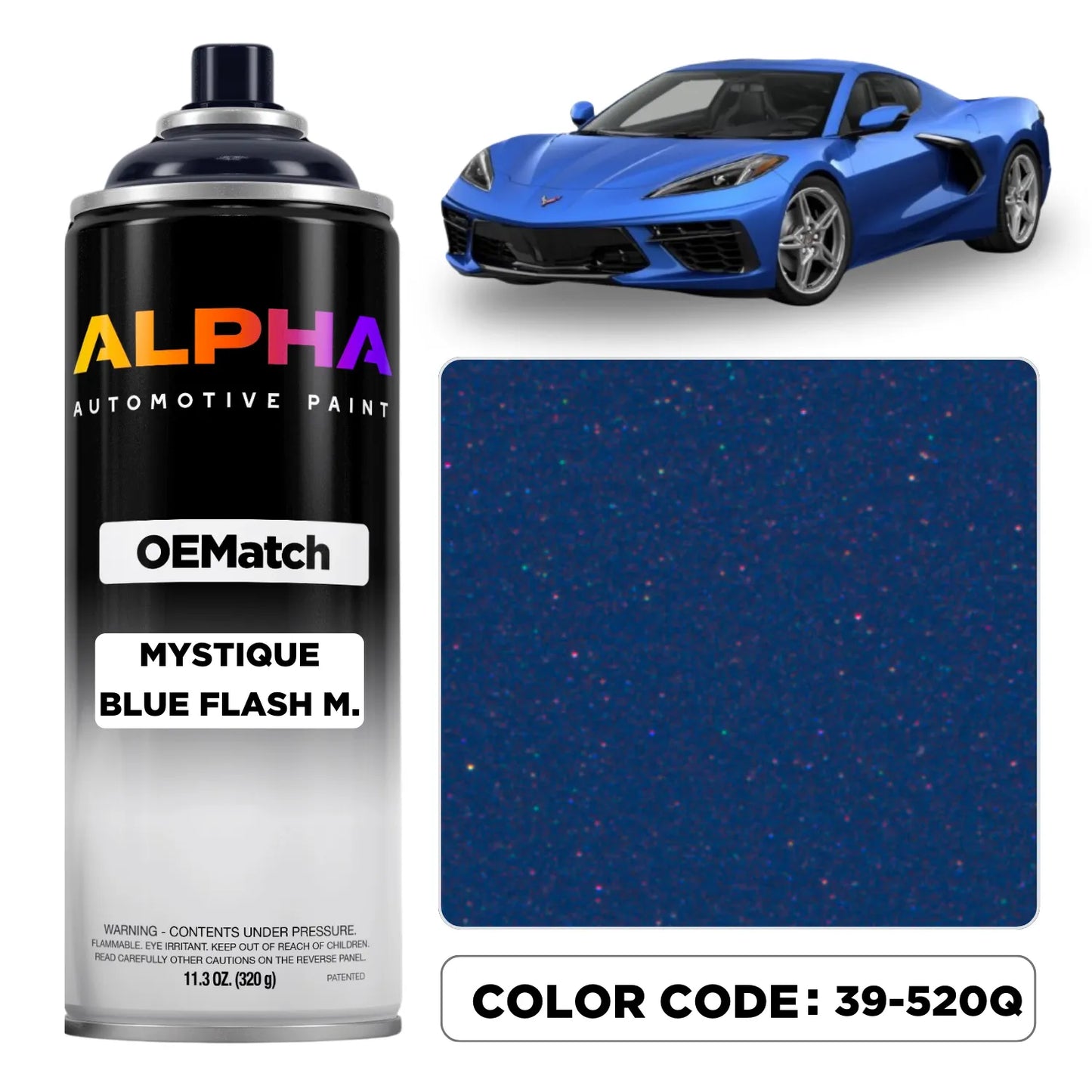 GM Mystique Blue Flash Metallic 39-520Q | OEMatch Spray Can
