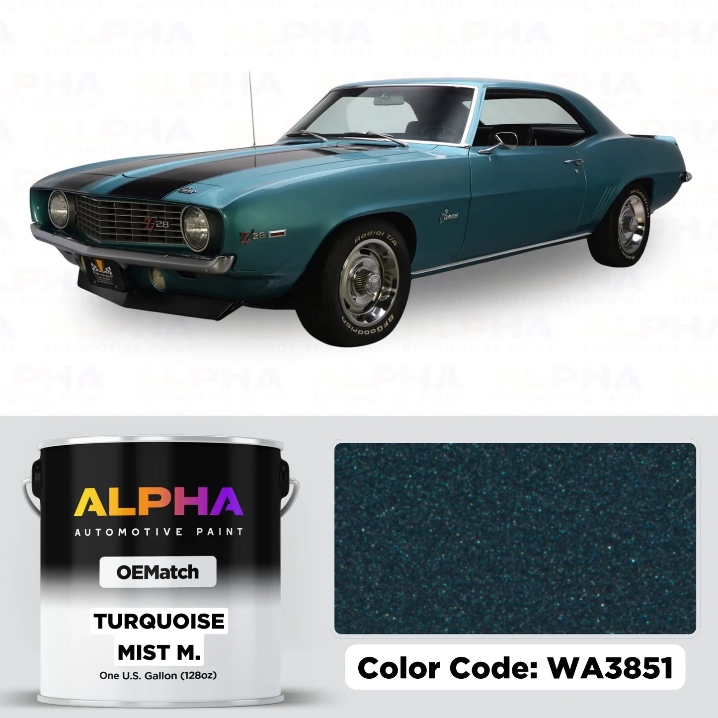 GM Turquoise Mist Metallic WA3851 | OEMatch Basecoat