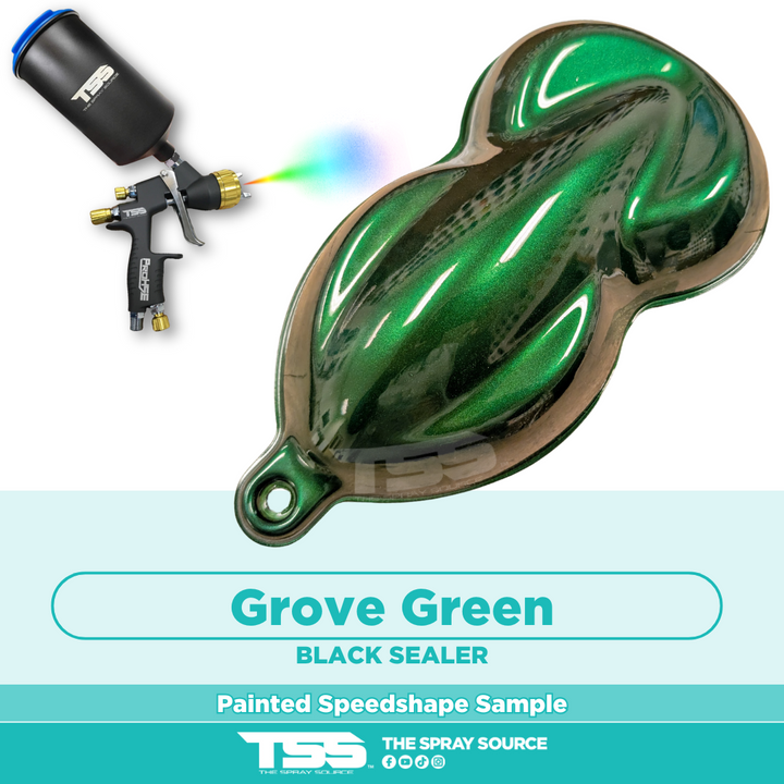 Grove Green Pre-Sprayed Speedshape Paint Sample (Black Ground Coat)