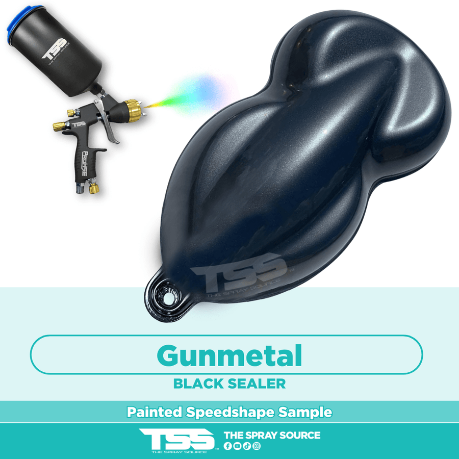 Gunmetal Pearl Pre-Sprayed Speedshape Paint Sample (Black Ground Coat) - The Spray Source - Tamco Paint