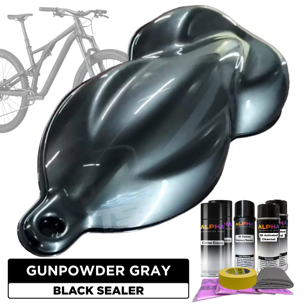 Gunpowder Gray Bike Paint Kit