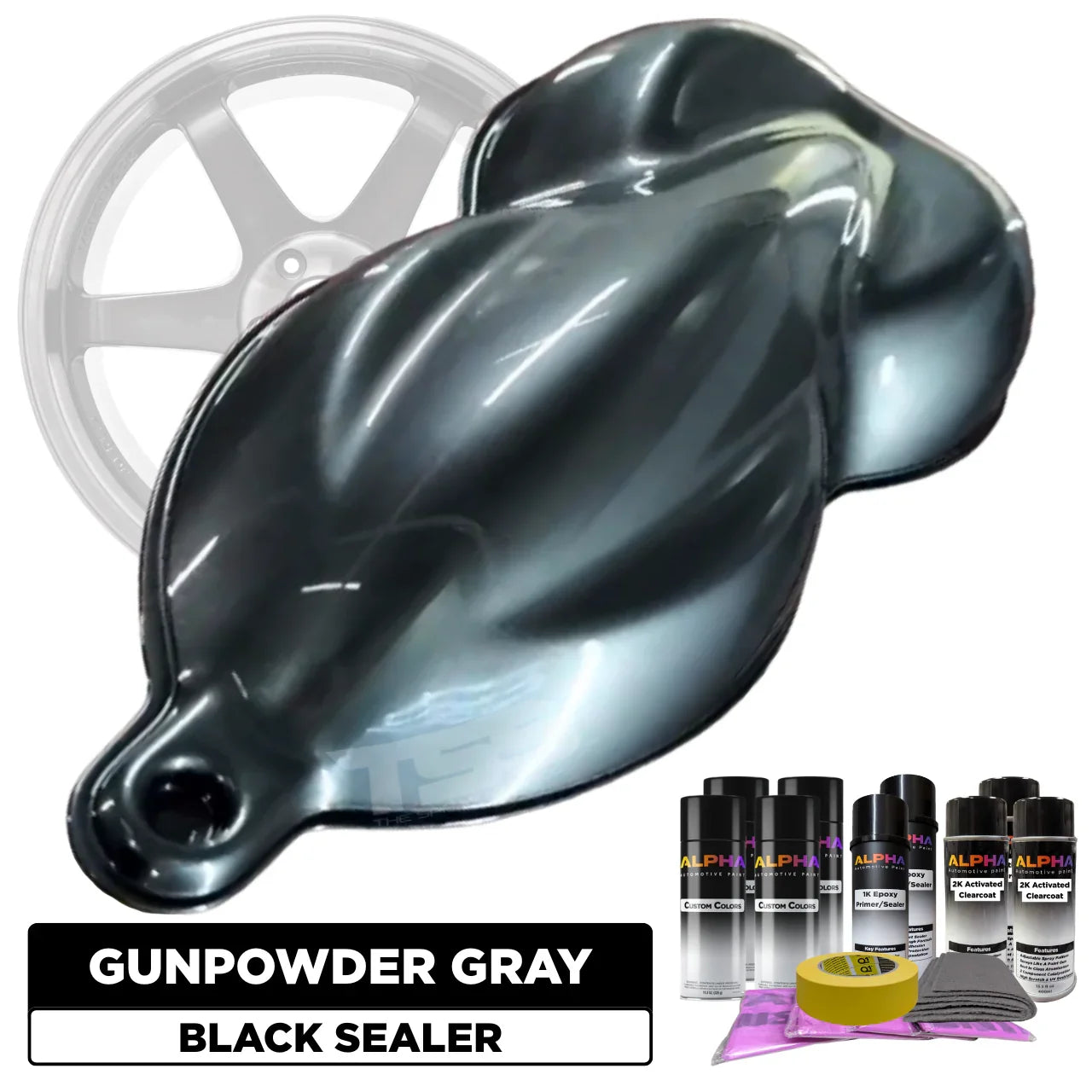 Gunpowder Gray Wheel Paint Kit