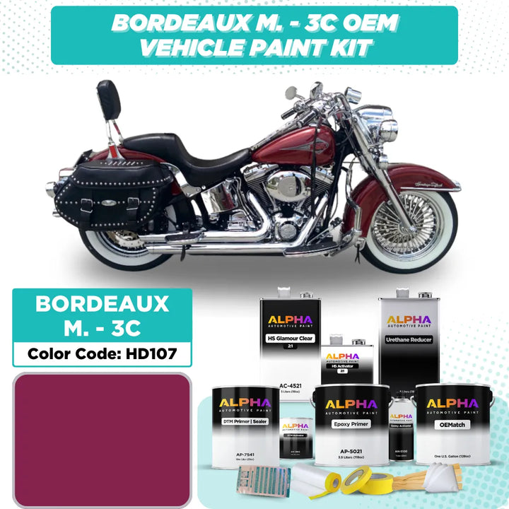 Harley-Davidson Bordeaux Metallic 3C HD107 | OEMatch Vehicle Paint Kit