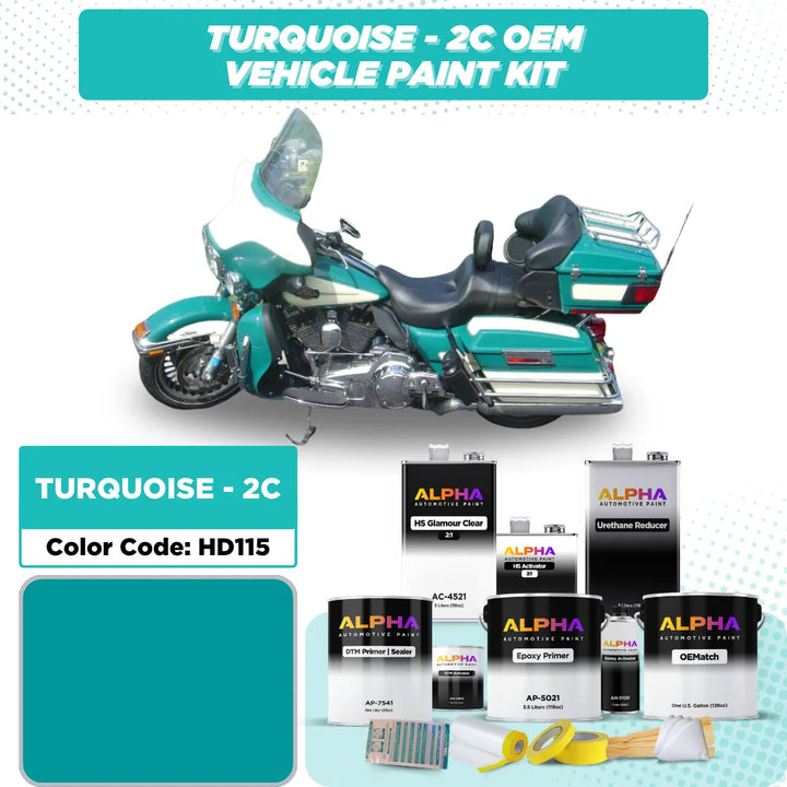 Harley-Davidson Turquoise - 2C HD115 | OEMatch Vehicle Paint Kit