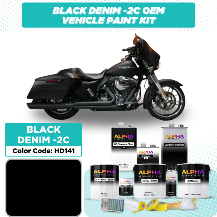 Harley-Davidson Black Denim -2C HD141 | OEMatch Vehicle Paint Kit