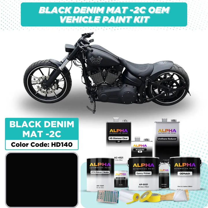 Harley-Davidson Black Denim Matte -2C HD140 | OEMatch Vehicle Paint Kit