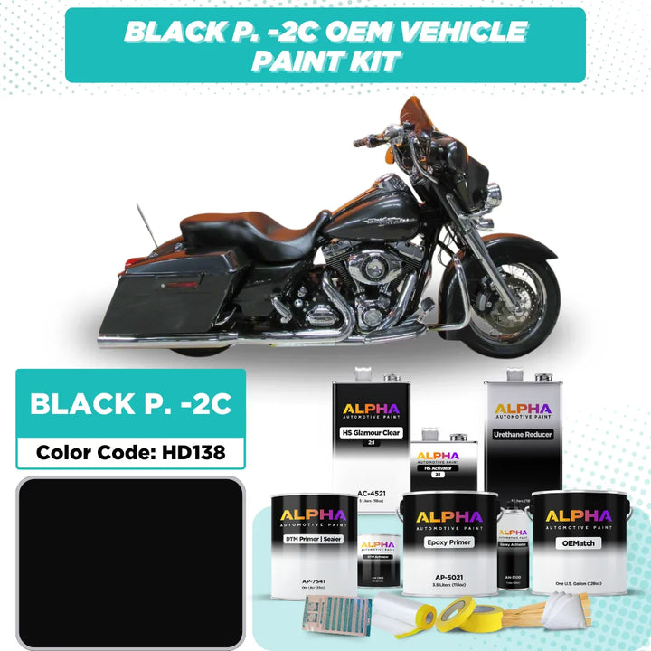 Harley-Davidson Black Pearl - 2C HD138 | OEMatch Vehicle Paint Kit