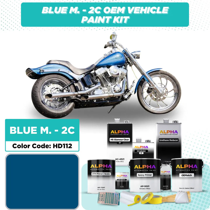 Harley-Davidson Blue Metallic 2C HD112 | OEMatch Vehicle Paint Kit