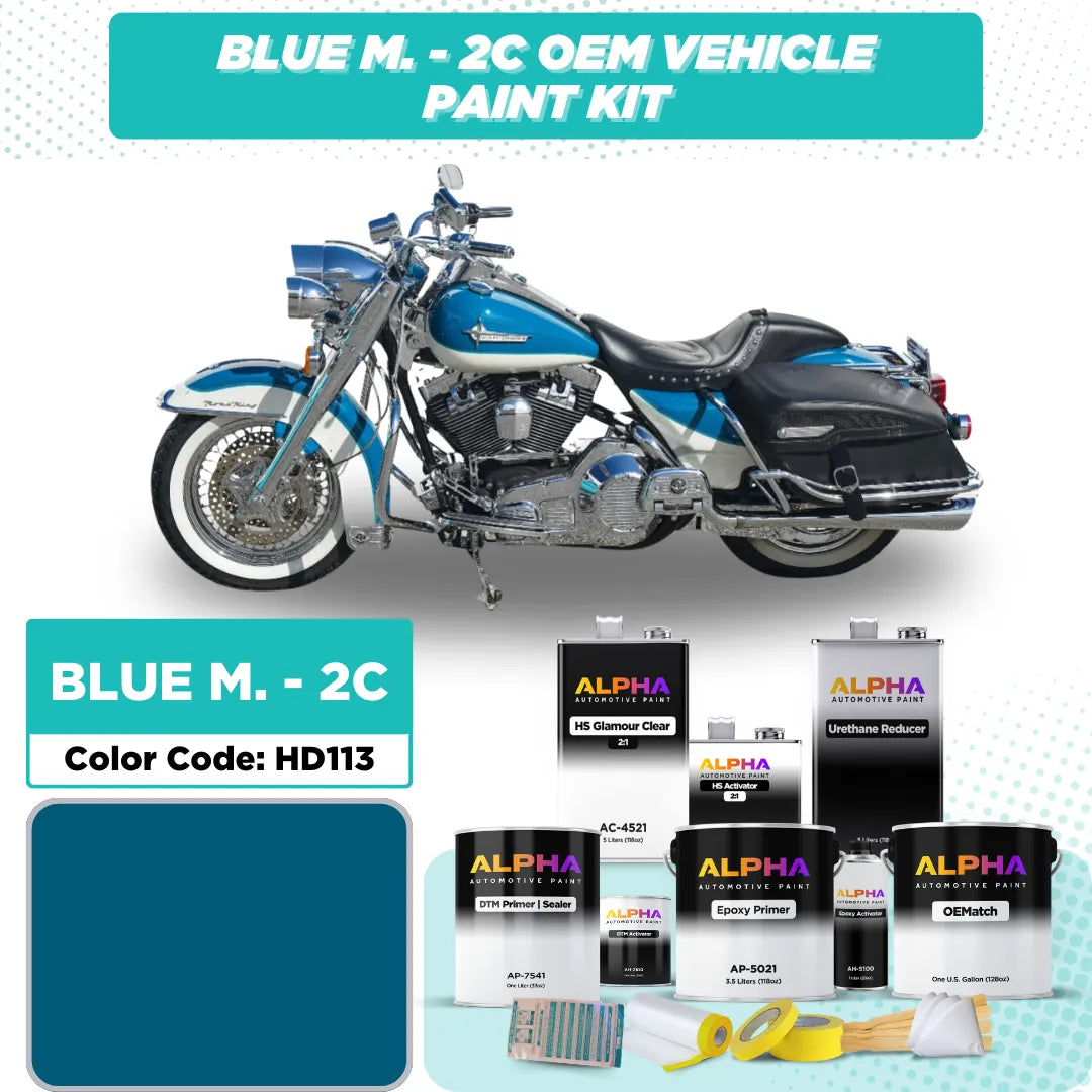 Harley-Davidson Blue Metallic 2C HD113 | OEMatch Vehicle Paint Kit