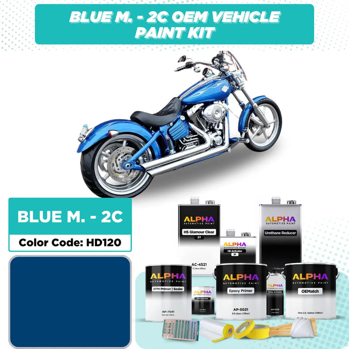 Harley-Davidson Blue Metallic 2C HD120 | OEMatch Vehicle Paint Kit