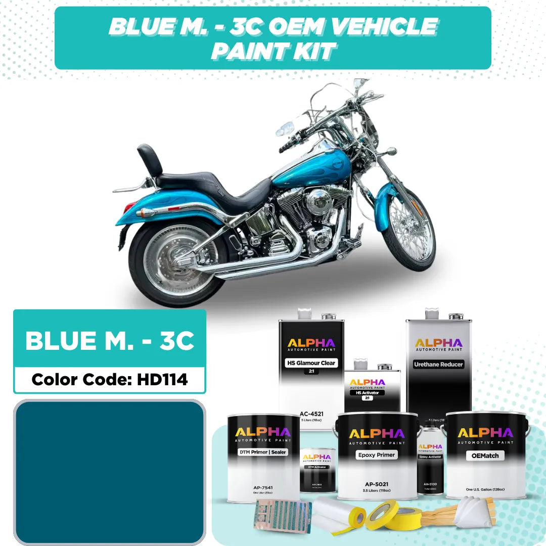 Harley-Davidson Blue Metallic 3C HD114 | OEMatch Vehicle Paint Kit