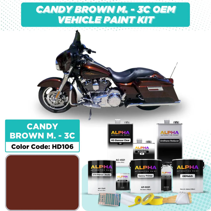 Harley-Davidson Candy Brown Metallic 3C HD106 | OEMatch Vehicle Paint Kit