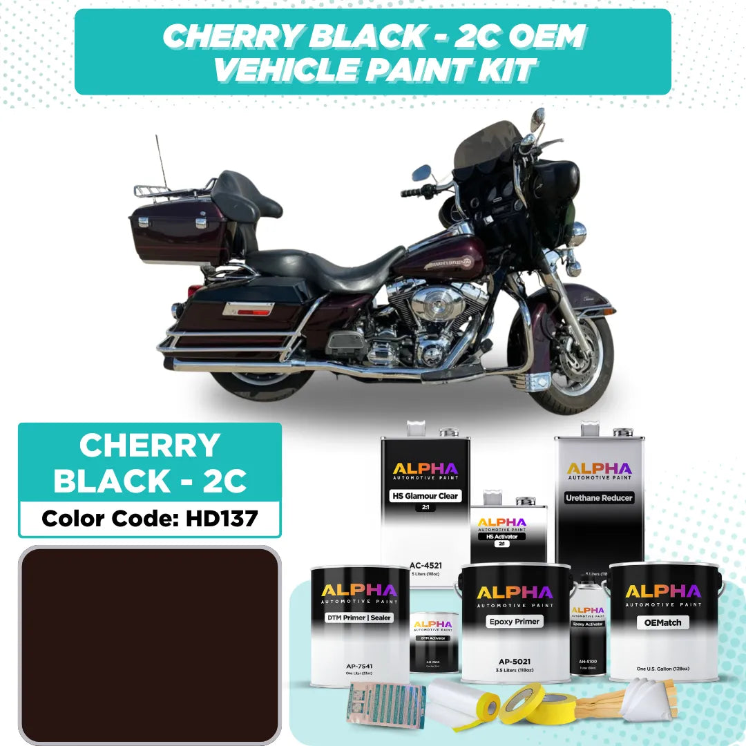 Harley-Davidson Cherry Black - 2C HD137 | OEMatch Vehicle Paint Kit