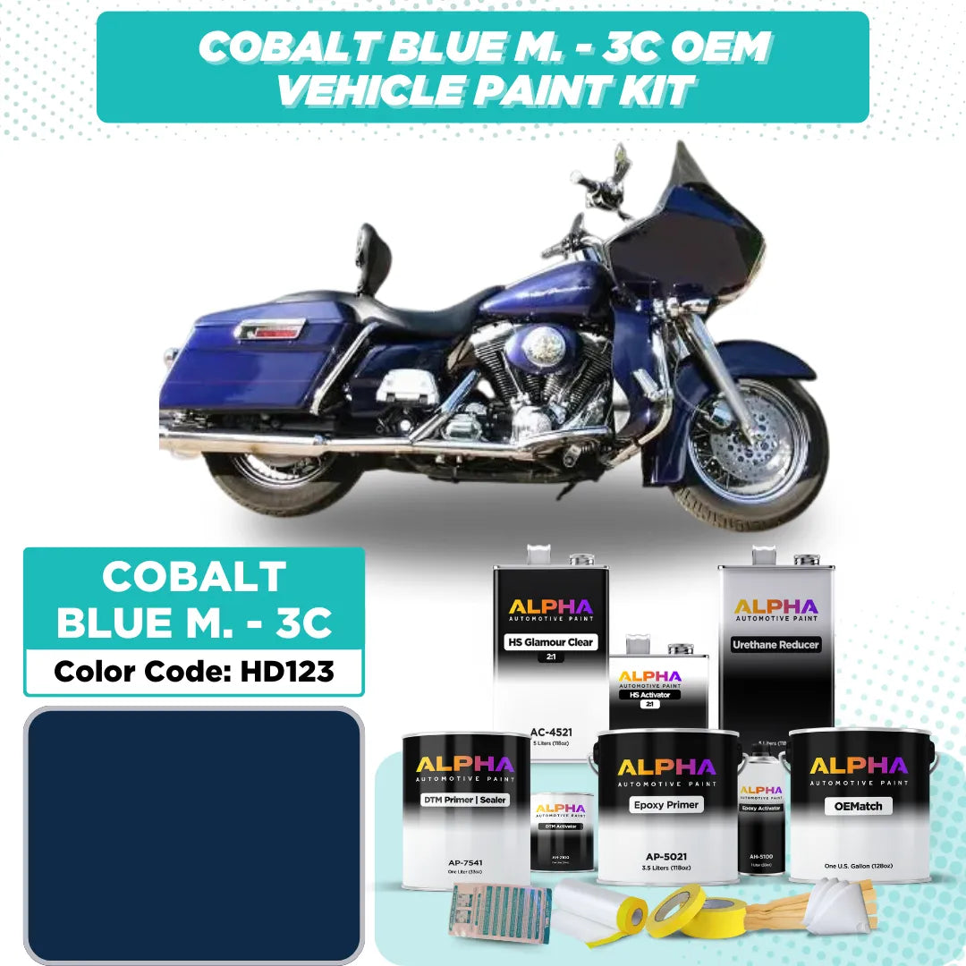 Harley-Davidson Cobalt Blue Metallic 3C HD123 | OEMatch Vehicle Paint Kit