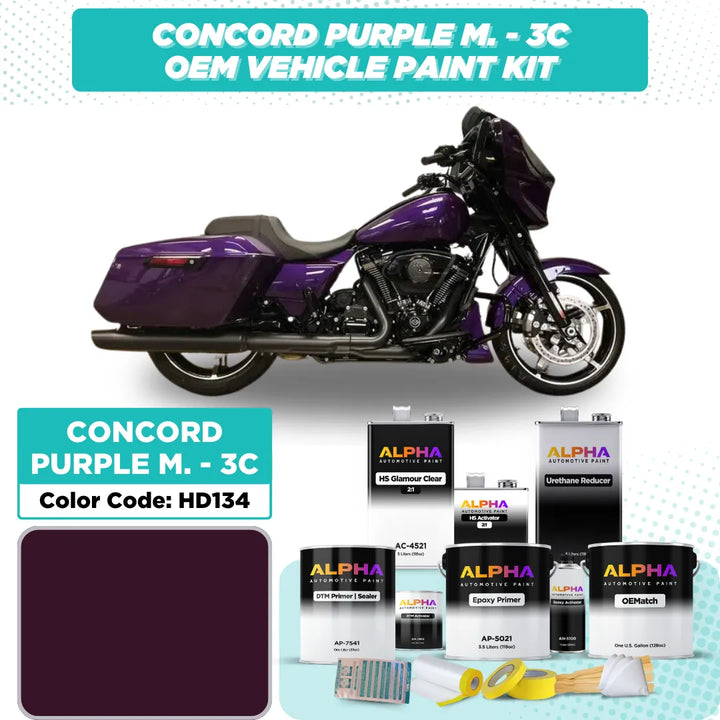 Harley-Davidson Concord Purple Metallic - 3C HD134 | OEMatch Vehicle Paint Kit