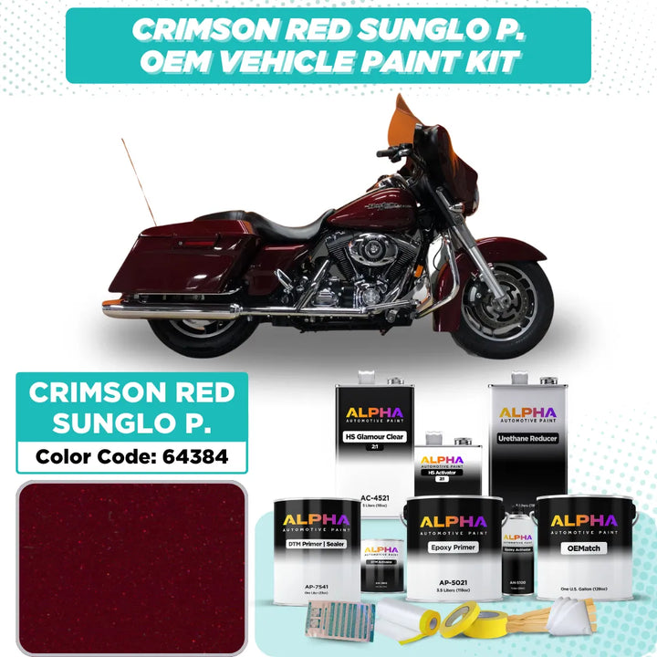 Harley-Davidson Crimson Red Sunglo P. 64384 | OEMatch Vehicle Paint Kit