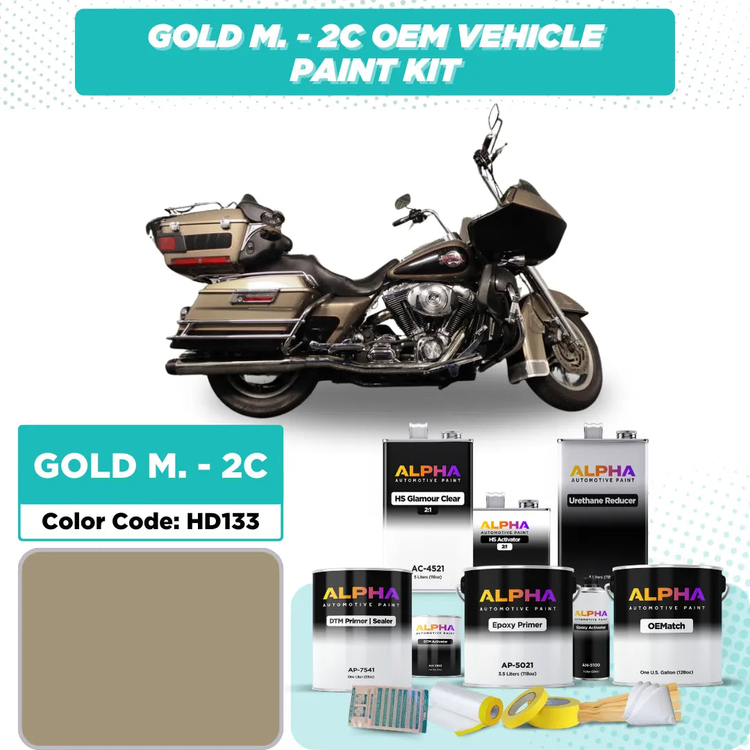 Harley-Davidson Gold Metallic - 2C HD133 | OEMatch Vehicle Paint Kit