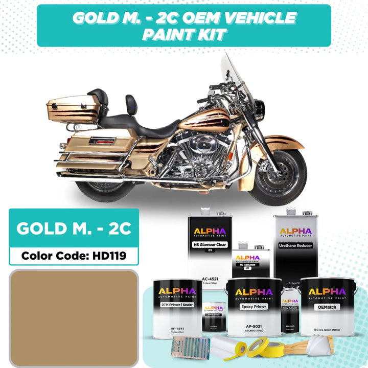 Harley-Davidson Gold Metallic 2C HD119 | OEMatch Vehicle Paint Kit