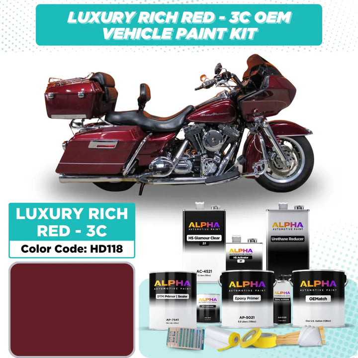 Harley-Davidson Luxury Rich Red - 3C HD118 | OEMatch Vehicle Paint Kit