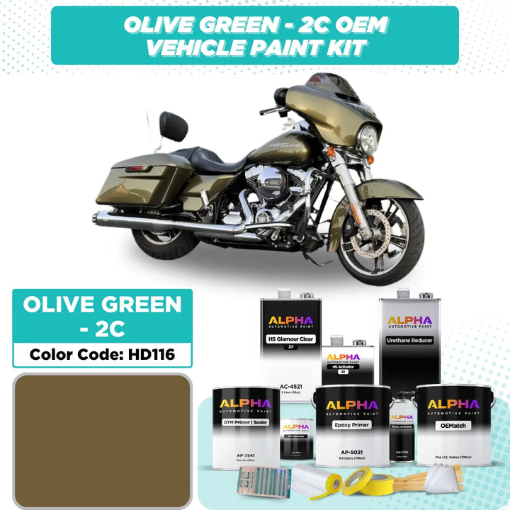 Harley-Davidson Olive Green - 2C HD116 | OEMatch Vehicle Paint Kit