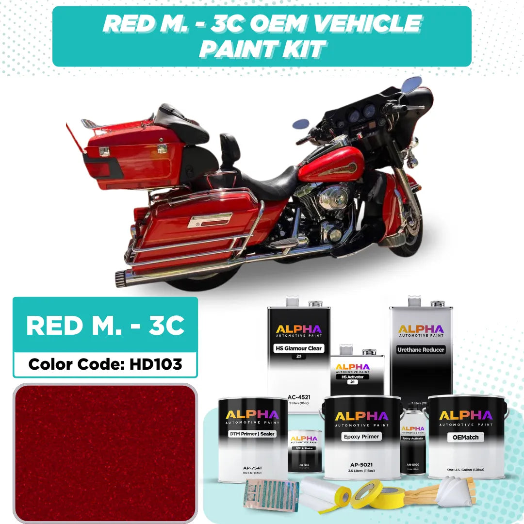 Harley-Davidson Red Metallic 3C HD103 | OEMatch Vehicle Paint Kit