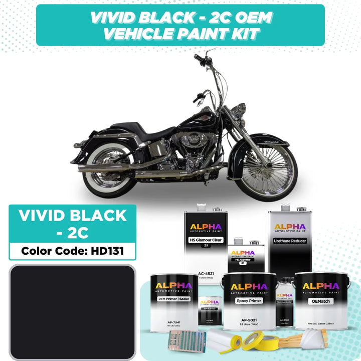 Harley-Davidson Vivid Black 2C HD131 | OEMatch Vehicle Paint Kit