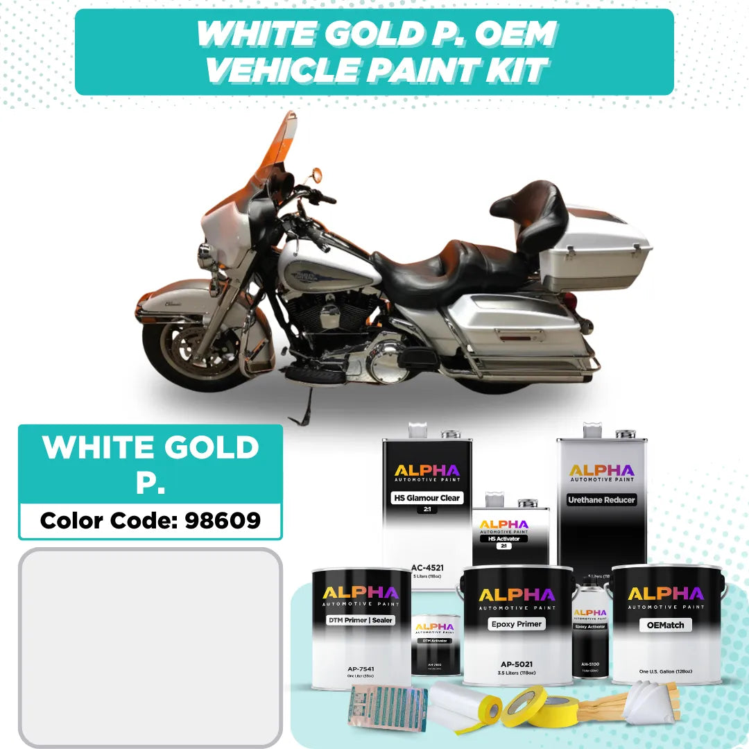 Harley-Davidson White Gold Pearl 98609 | OEMatch Vehicle Paint Kit