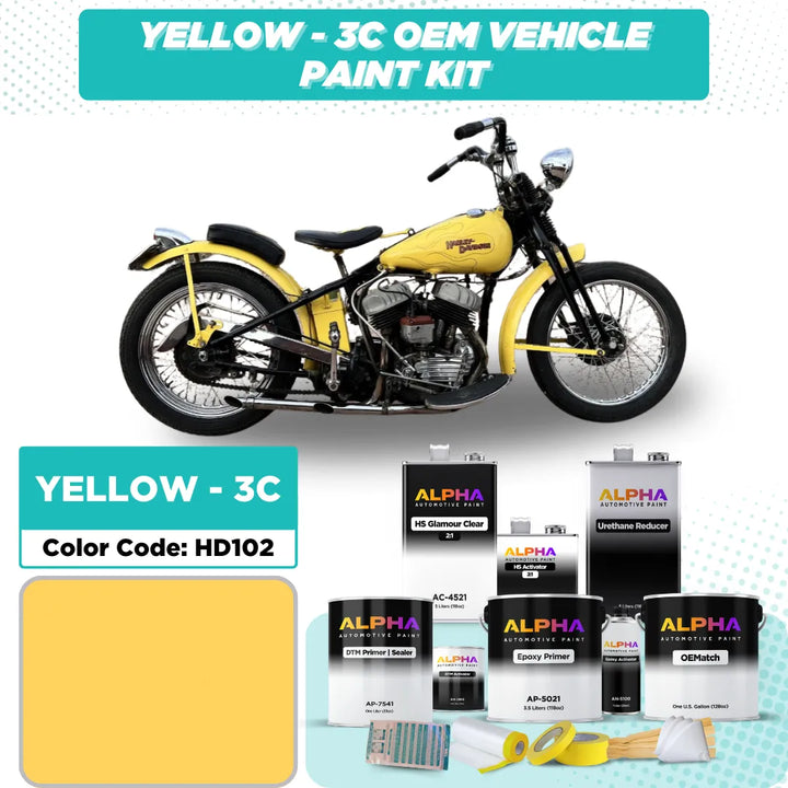 Harley-Davidson Yellow 3C HD102 | OEMatch Vehicle Paint Kit