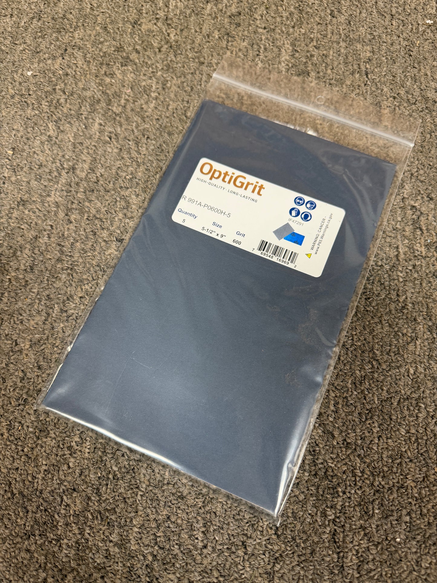 OptiGrit WetDry 600 Grit 5-1/2" x 9" Waterproof Sanding Sheets – (5/pk)
