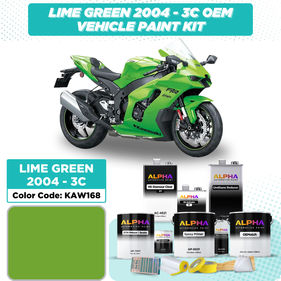 Kawasaki Motorcycle Lime Green 2004 - 3C KAW168 | OEMatch Vehicle Paint Kit