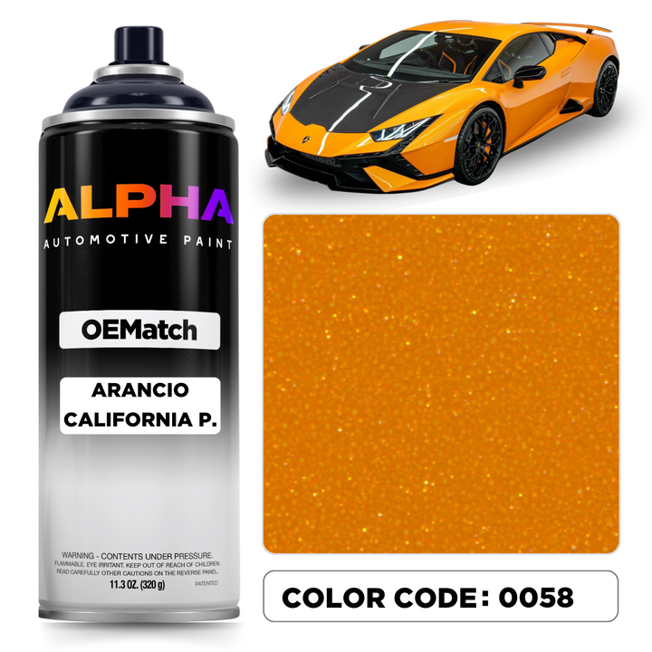 LAMBORGHINI ARANCIO CALIFORNIA P. 0058 / 954.164 | OEMatch Spray Can