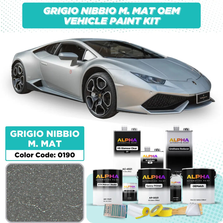 Lamborghini Grigio Nibbio M. MAT 0190 | OEMatch Vehicle Paint Kit