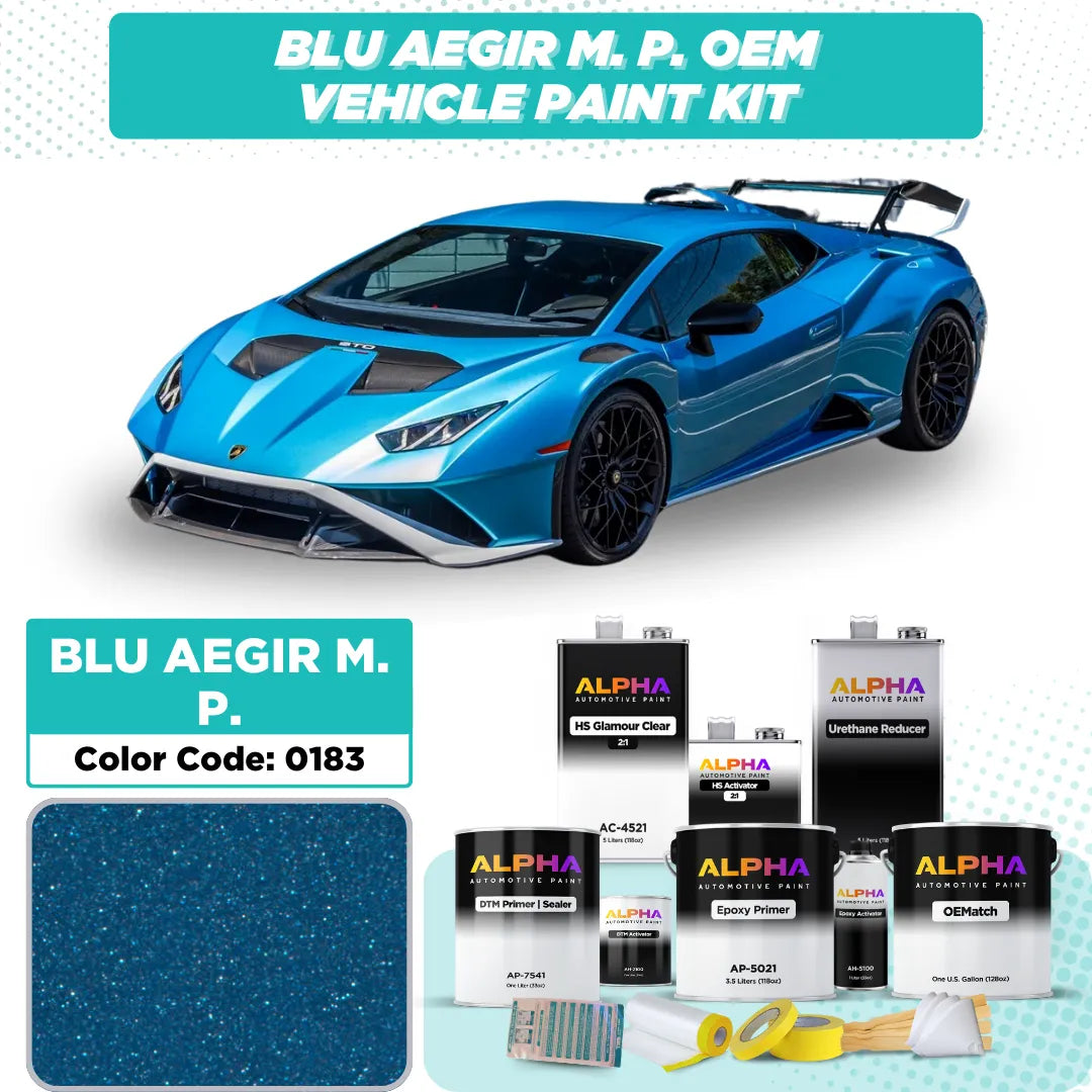 Lamborghini Blu Aegir M. P. 0183 | OEMatch Vehicle Paint Kit