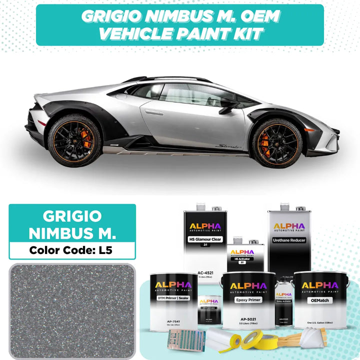 Lamborghini Grigio Nimbus Metallic L5 | OEMatch Vehicle Paint Kit