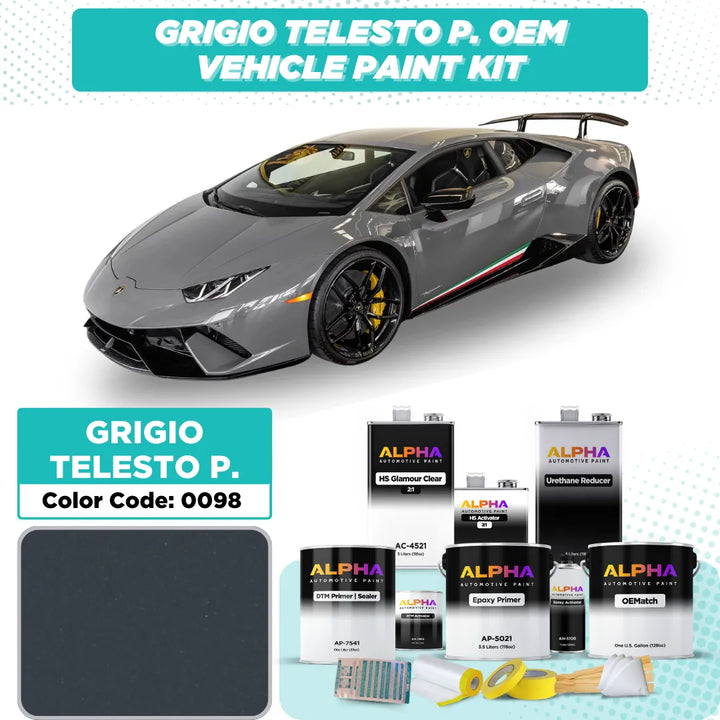 Lamborghini Grigio Telesto Pearl 0098 | OEMatch Vehicle Paint Kit