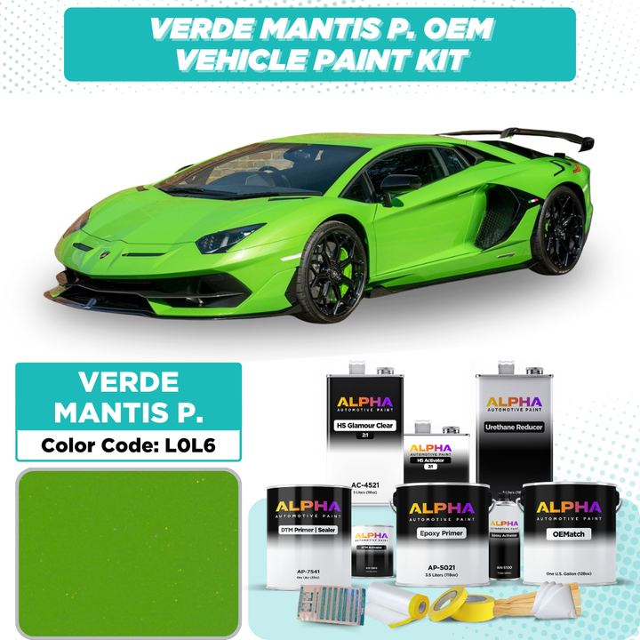 Lamborghini Verde Mantis Pearl L0L6 / 0L6 | OEMatch Vehicle Paint Kit