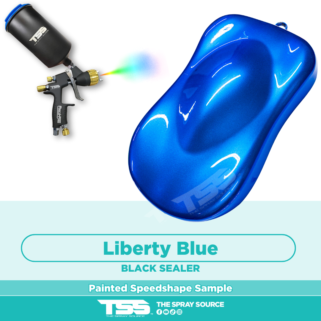 Alpha Liberty Blue Pre-Sprayed Speedshape Paint Sample (Black Ground Coat)