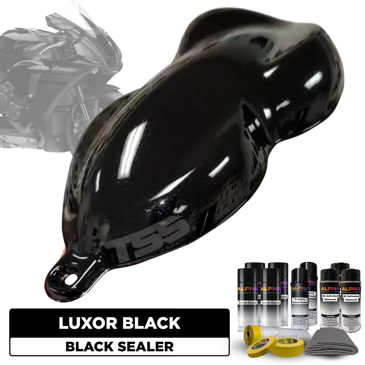 Luxor Black Motorcycle Paint Kit