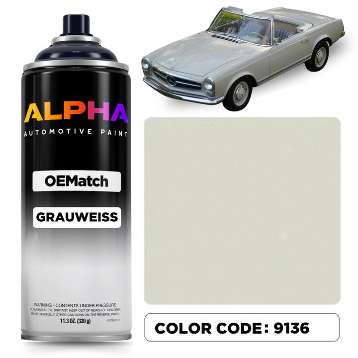 Mercedes Gray White 9136 / 9002 | OEMatch Spray Can