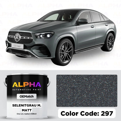Mercedes Selenite Grey Metallic Matte 297 | OEMatch Basecoat