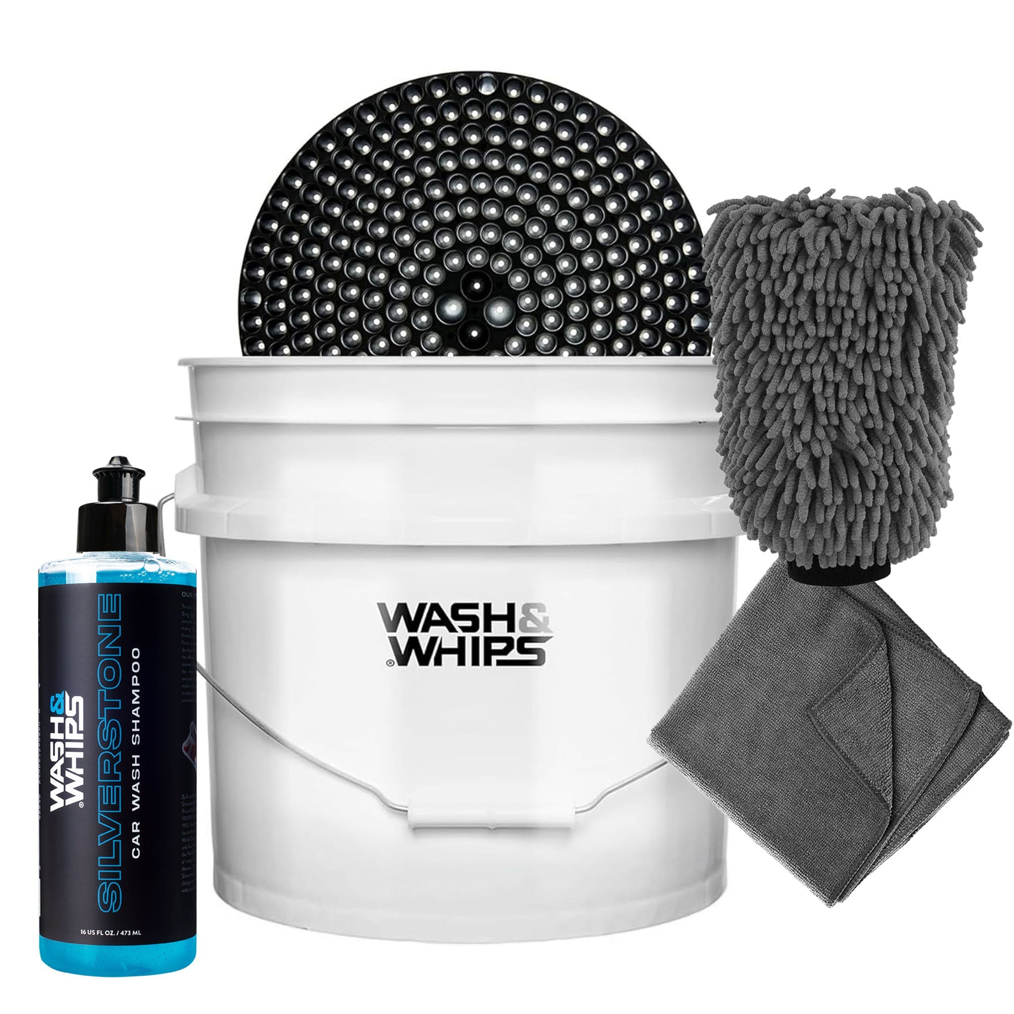WASH & WHIPS Car Wash Kit - 3-Gallon Bucket with Particle Interceptor ...