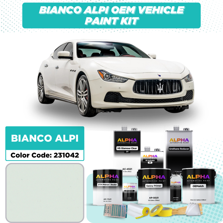 Maserati Bianco Alpi 231042 | OEMatch Vehicle Paint Kit