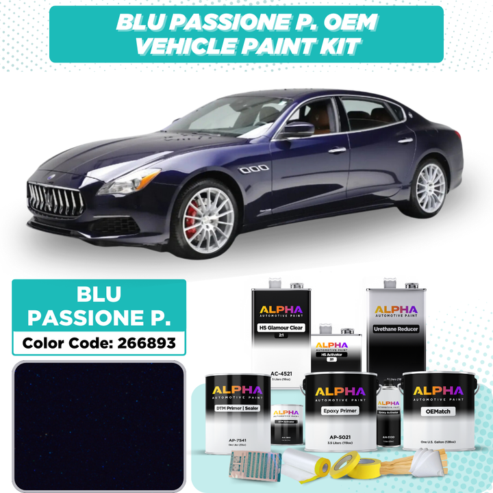 Maserati Blu Passione Pearl 266893 | OEMatch Vehicle Paint Kit