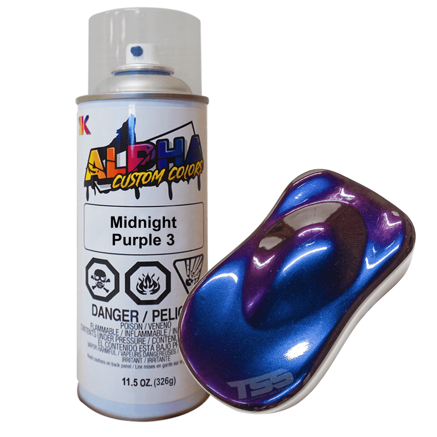 Midnight Purple 3 Alpha Custom Color Aerosol Spray Can Midcoat - The Spray Source - Alpha Pigments