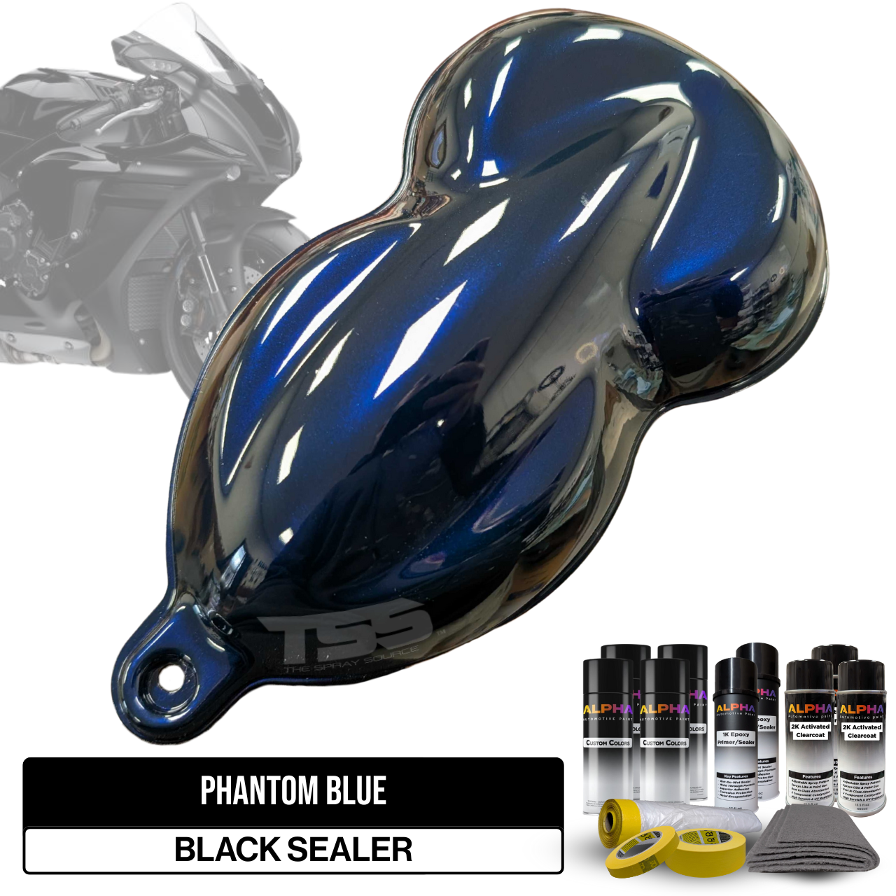 Phantom Blue Motorcycle Paint Kit